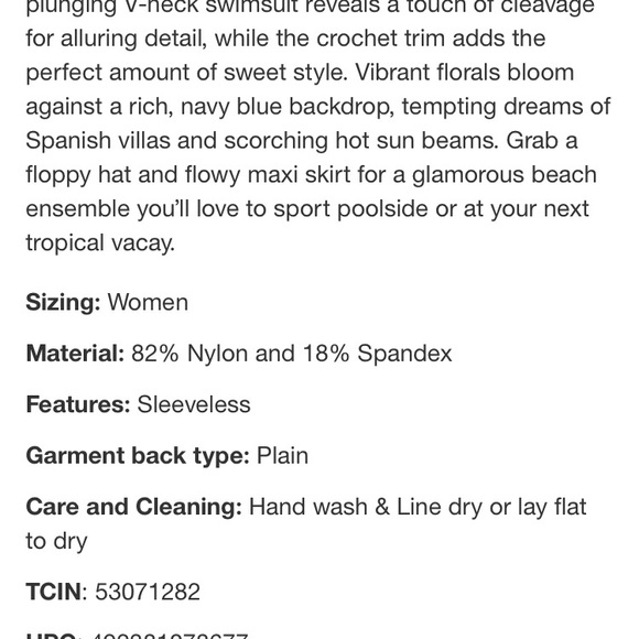 🚫SOLD🚫 Crochet floral one piece swimsuit - Picture 3 of 3